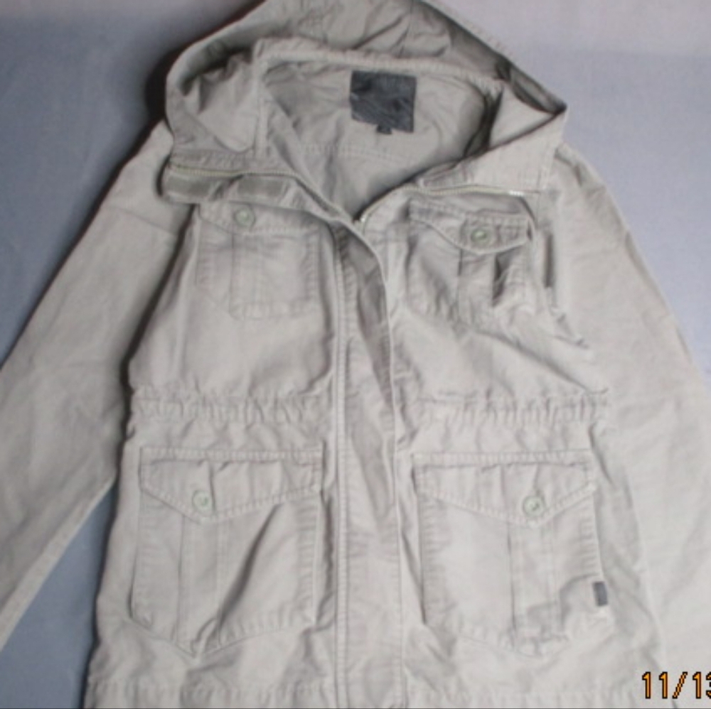 Vans Canvas Field Jacket Women's Medium Olive Hooded Utility Chore‎